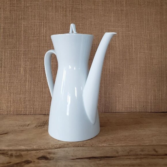 Vtg 1950s Rosenthal Continental Classic Modern White Coffee Tea Pot Minimalist - Picture 3 of 15